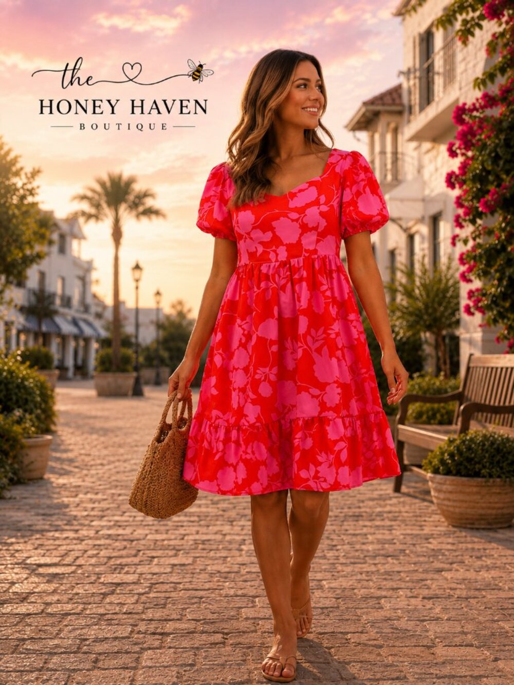 Sunset Bloom Babydoll Dress 🌺